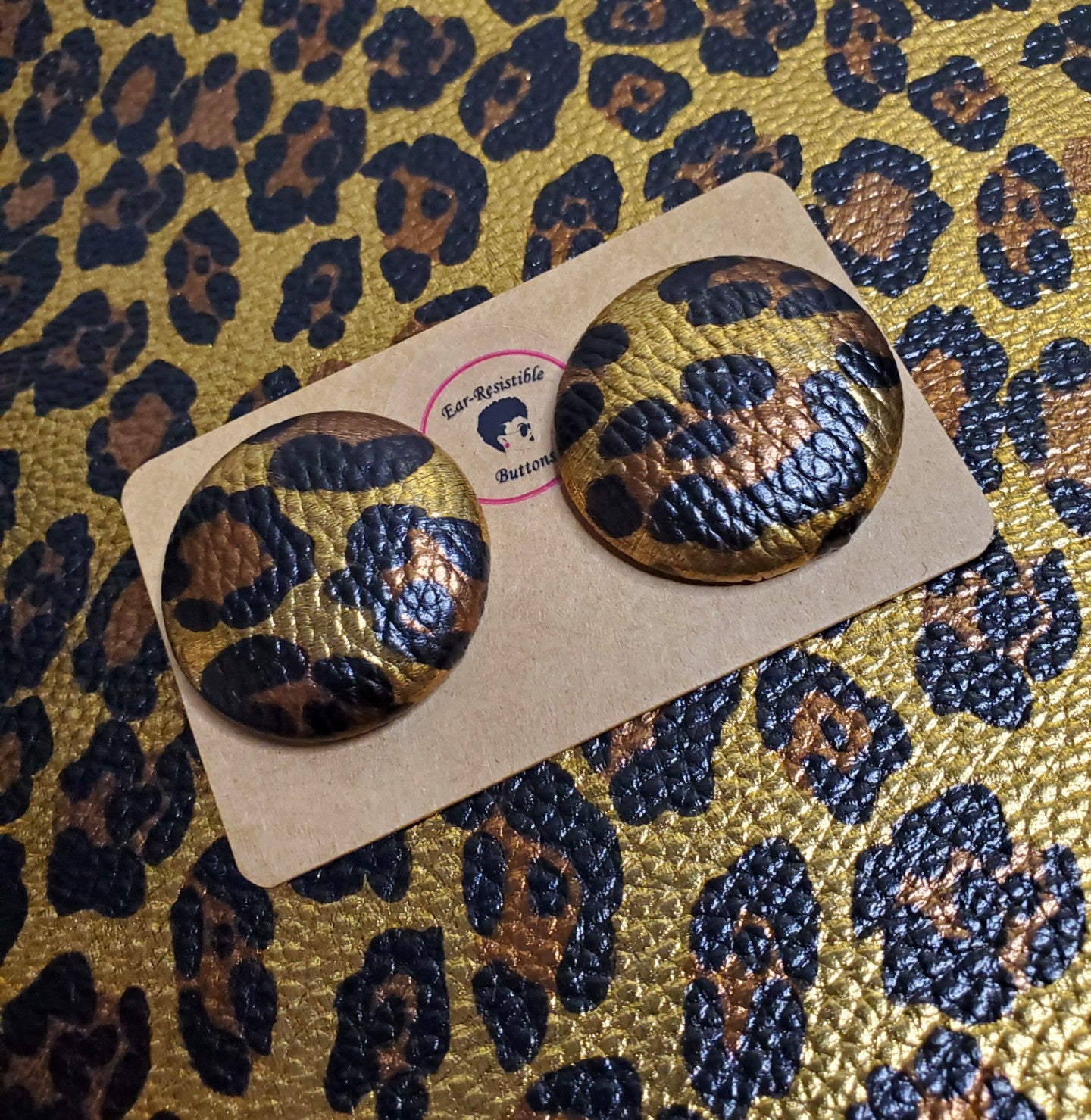 Metallic Leopard Buttons