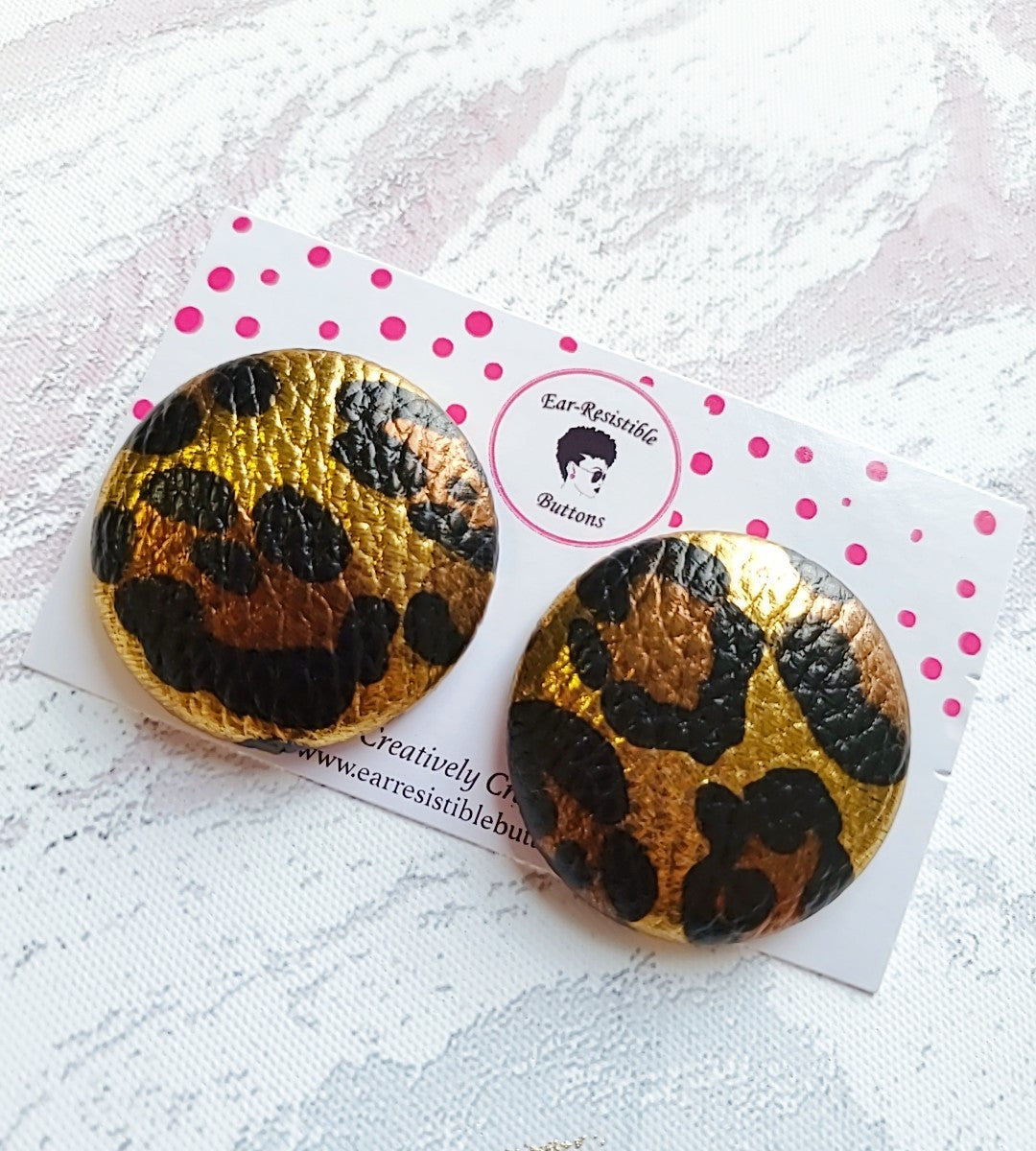 Metallic Leopard Buttons