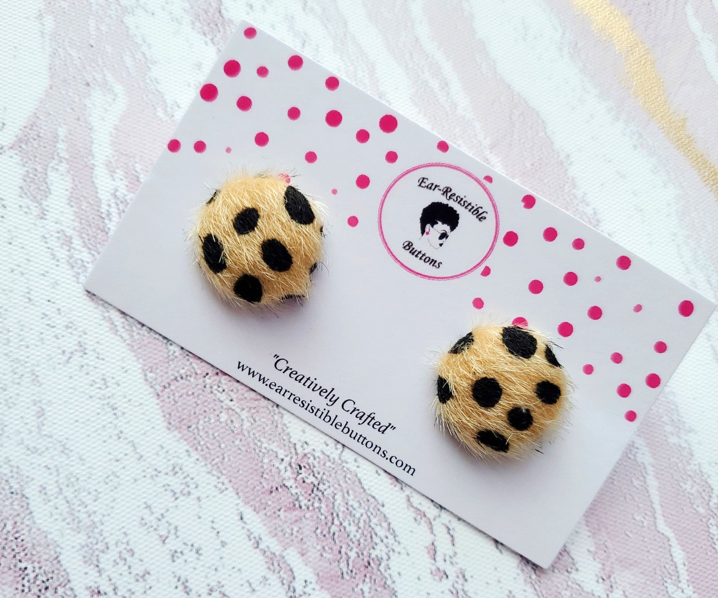 Fuzzy Cheetah Buttons