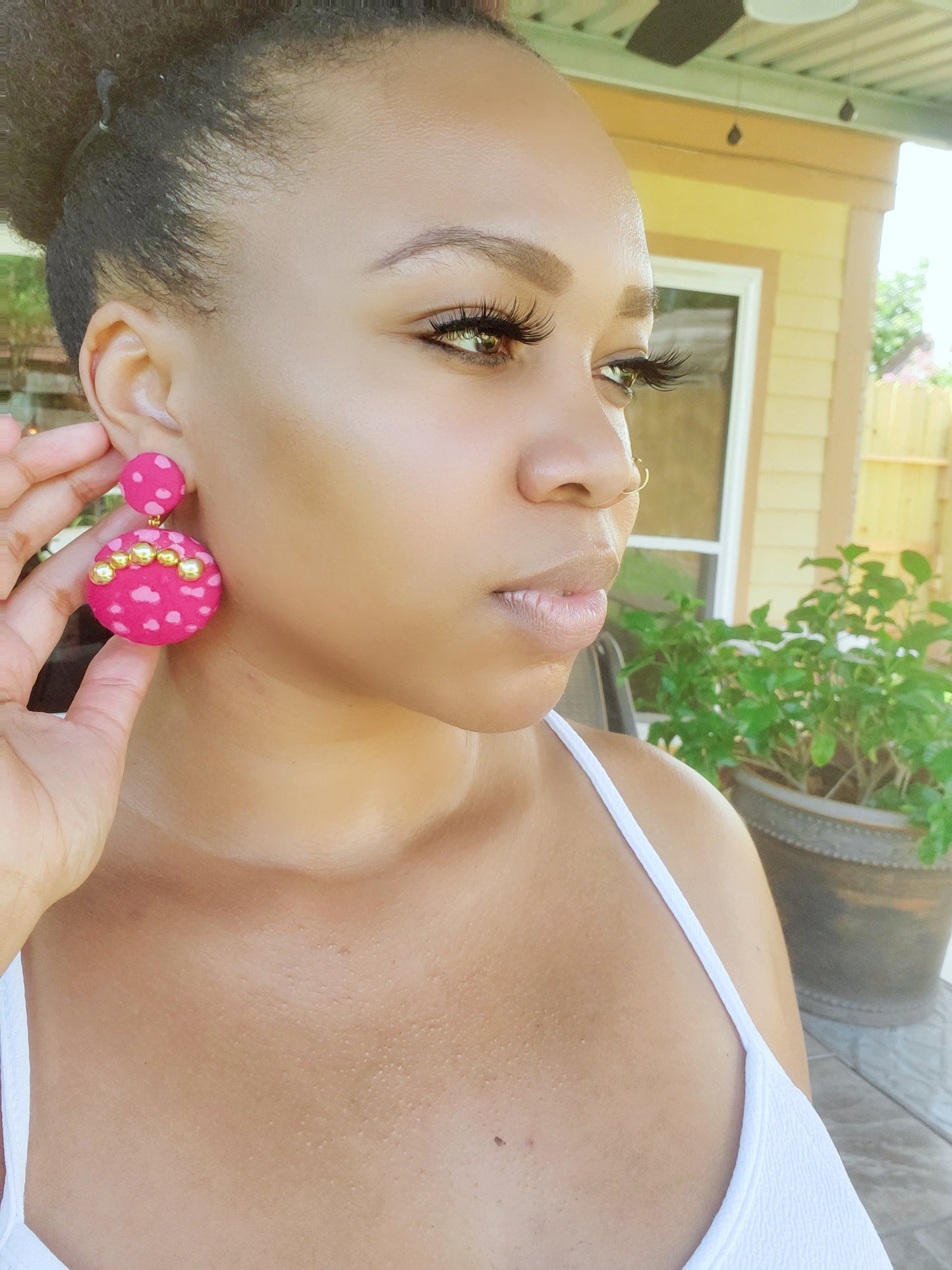 Freckle Me Pink Dangle Buttons