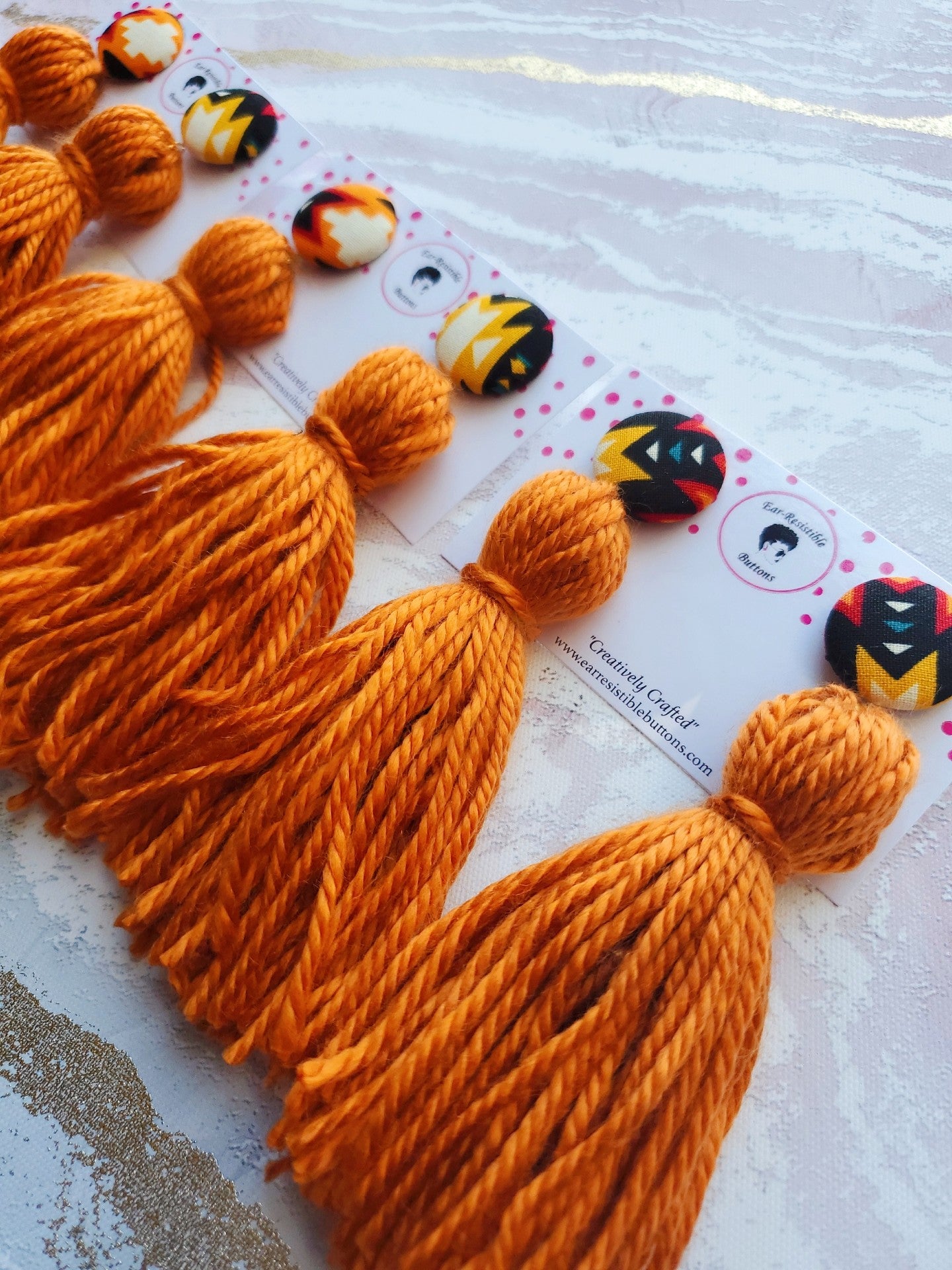 Tribal Yarn Tassel Earrings