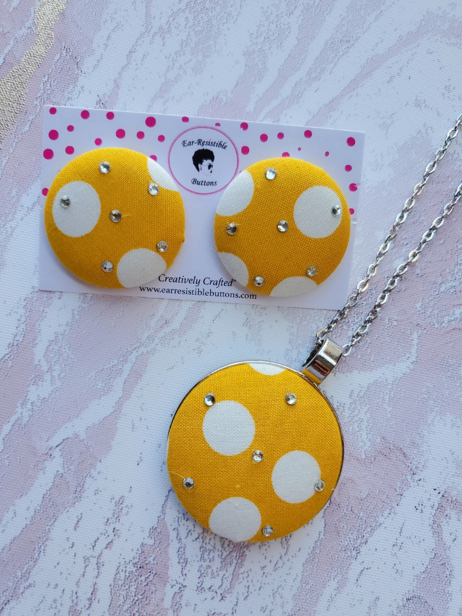 Spot Me Buttons Earring & Necklace Set